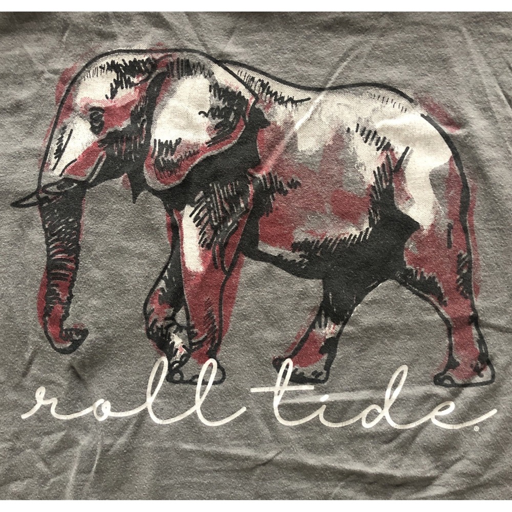 Alabama Roll Tide Elephant Comfort Color Pocket T-Shirt Gray Unisex Size XL